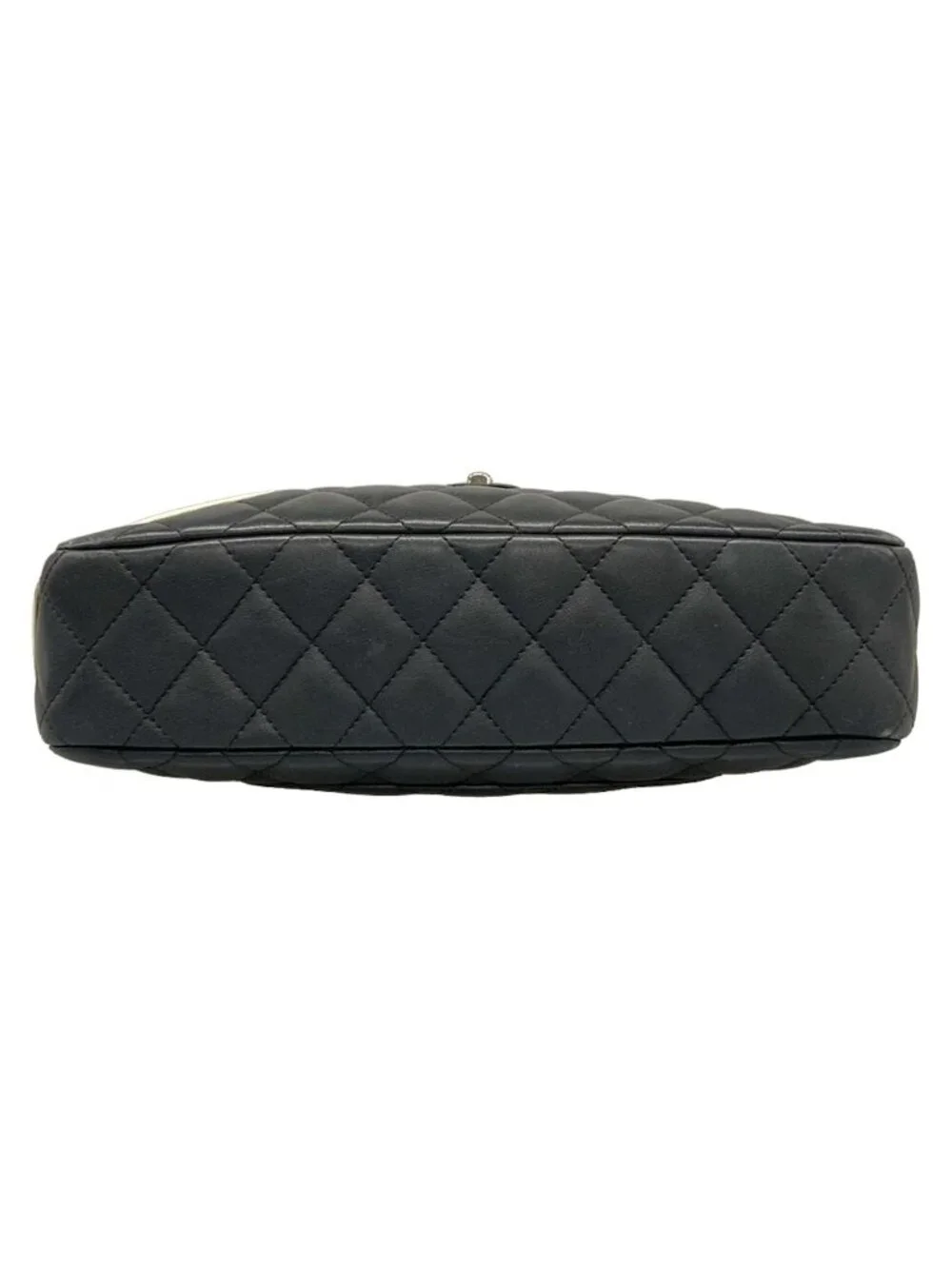 Chanel Shoulder Bag Cambon Line Black Silver Lambskin